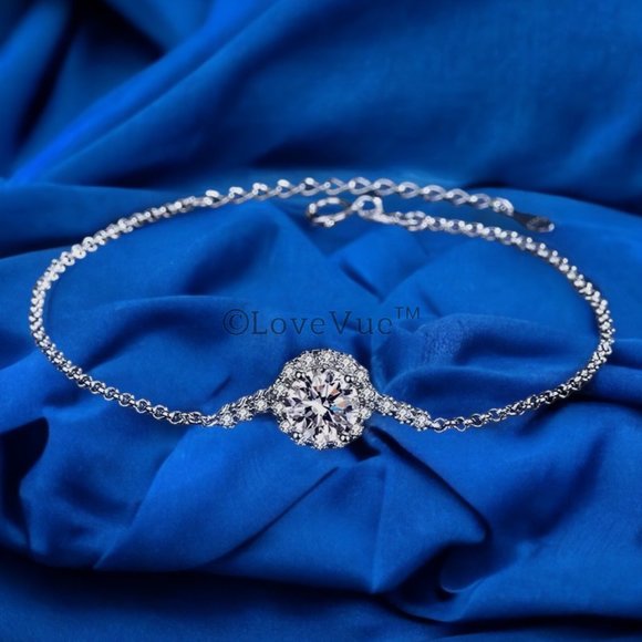 Certified 1ct. t.w. Diamond Halo Brilliant Cut Bracelet - Picture 5 of 16